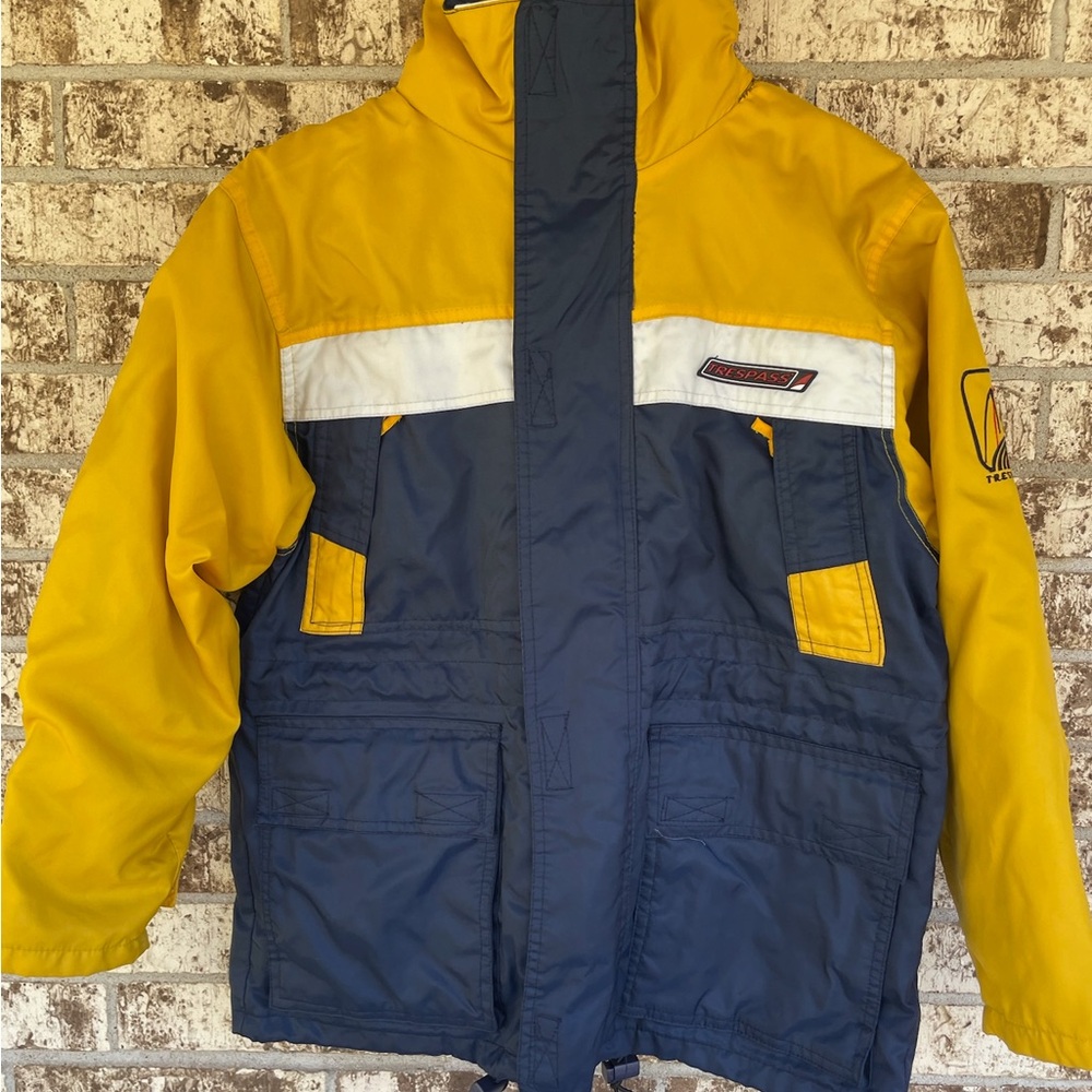 Trespass Kids Raincoat in Yellow and Navy
